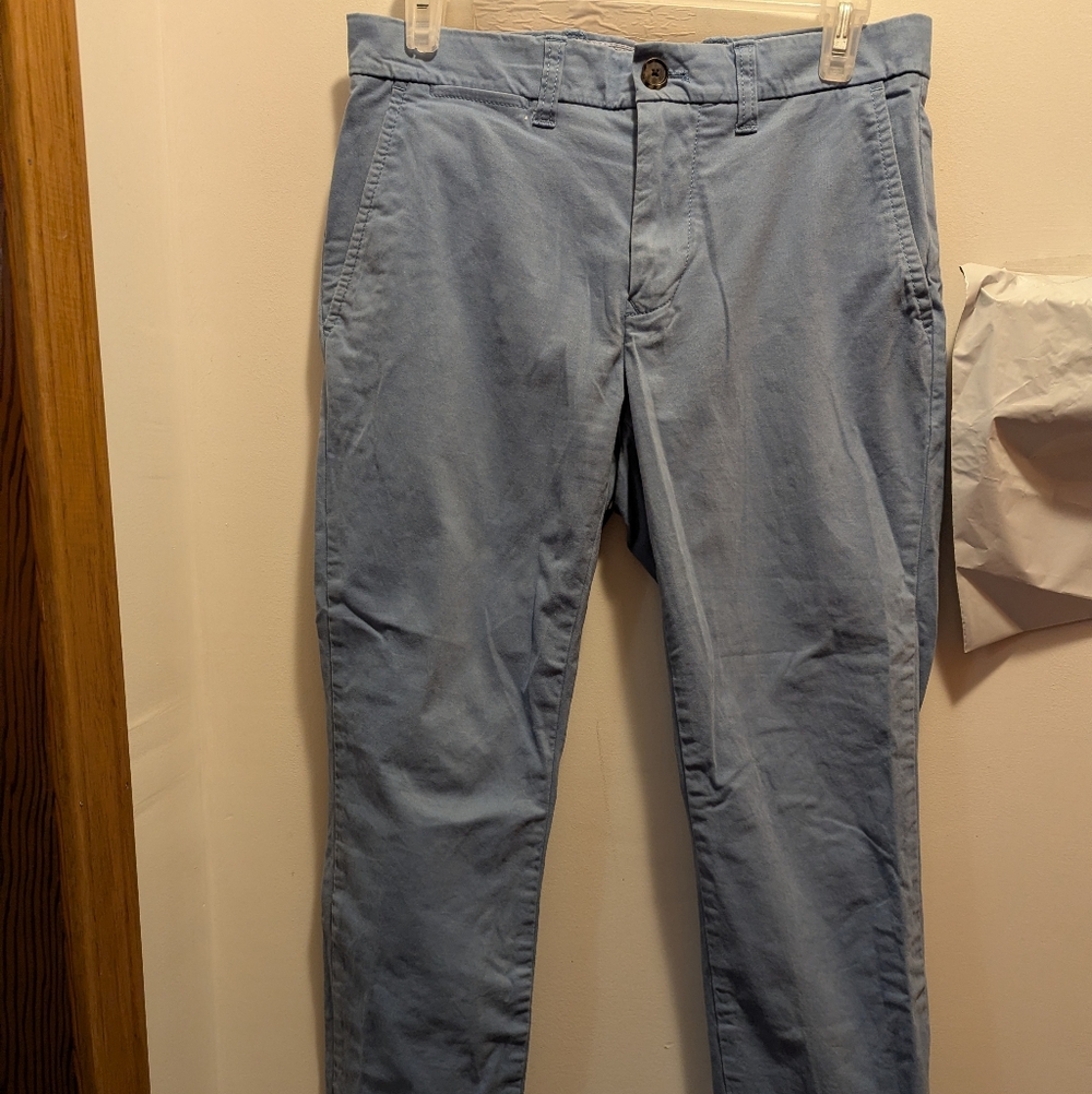 Tommy Hilfiger Men's 29x30 Slim Fit Light Blue Chino Pants